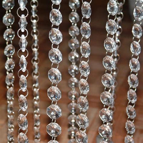 10 Meters 33ft Lot 340g 14mm Clear Acrylic Crystal Beaded