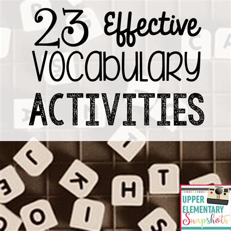 23 Effective Vocabulary Activities Vocabulary Activities Vocabulary