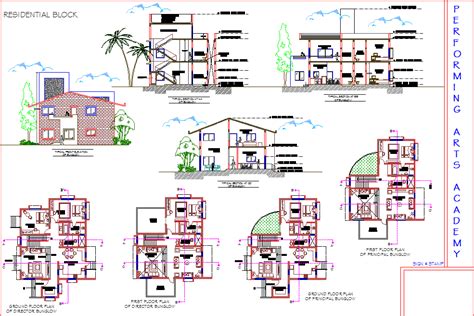 Bungalow Plan Elevation And Section Detail Dwg File Cadbull