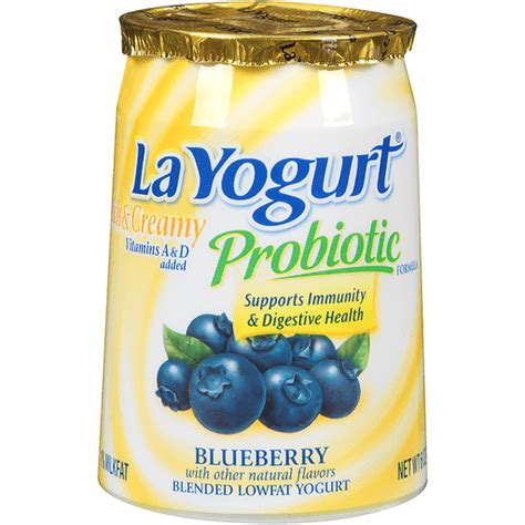 La Yogurt Rich And Creamy Probiotic Blueberry Blended Lowfat Yogurt 6 Oz