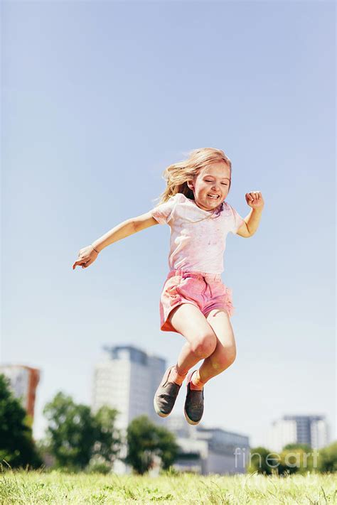 Excited Girl Jumping