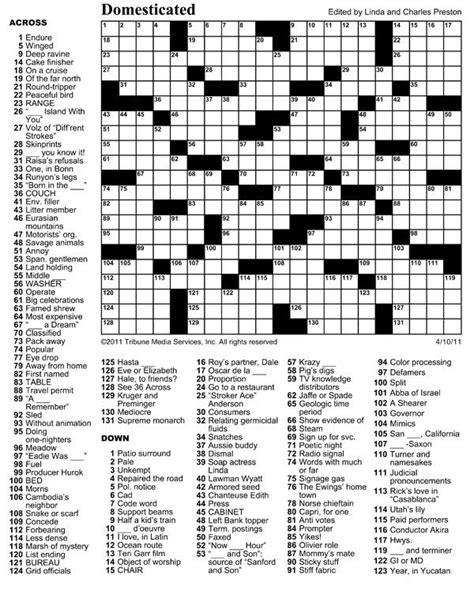 April 13 Crossword Puzzle Indy Week