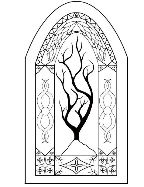 Cross Stained Glass Window Coloring Page Coloring Pages