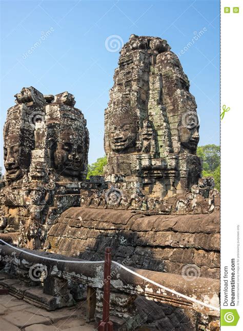 Buddha Faces Of Bayon Temple Stock Image Image Of Complex Cambodia