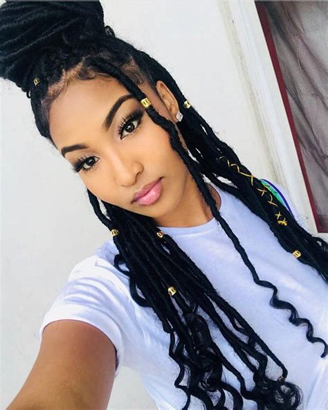 21 Super Gorgeous Braided Bohemian Goddess Faux Locs Hair Inspiration