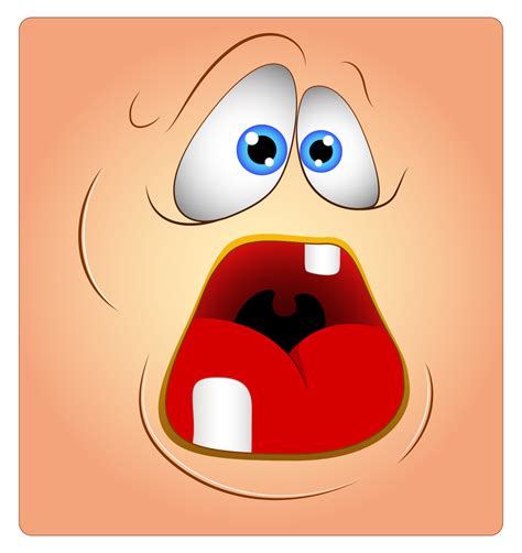 Shocked Smiley Cartoon Character Face Royalty Free Stock Image