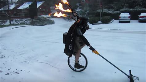Watch The Unipiper Shovels Snow As Darth Vader