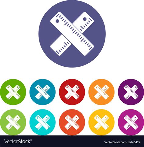 Two Crossed Rulers Set Icons Royalty Free Vector Image