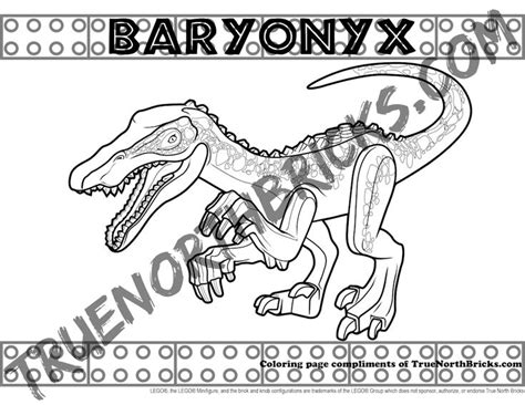Baryonyx Coloring Page Inspired By Lego True North Bricks Lego