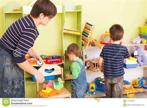 Tidy Up Own Toys Stock Image Image Of Home Indoors