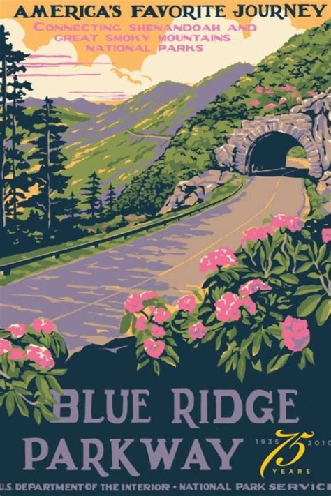 Wpa Poster Of The Parkway Blue Ridge Wpa Posters Blue Ridge Parkway