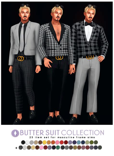 Butter Cropped Suit Collection Redux Nucrests Sims 4 Clothing Sims