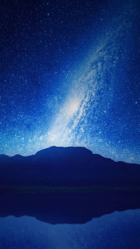 Download Wallpaper 1080x1920 Starry Sky Milky Way Mountains Night