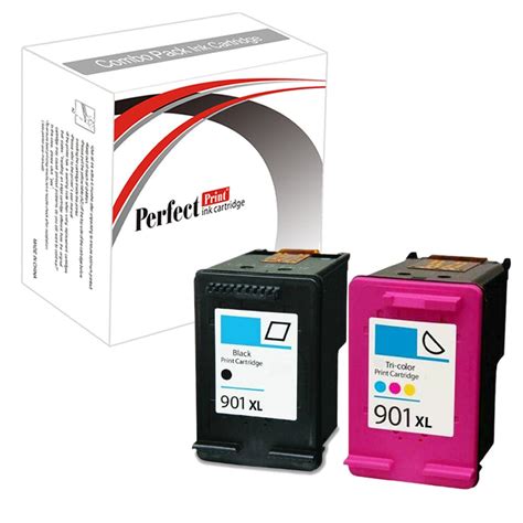 Set Of 2 Remanufactured Black And Colour Ink Cartridge Replacement For Hp