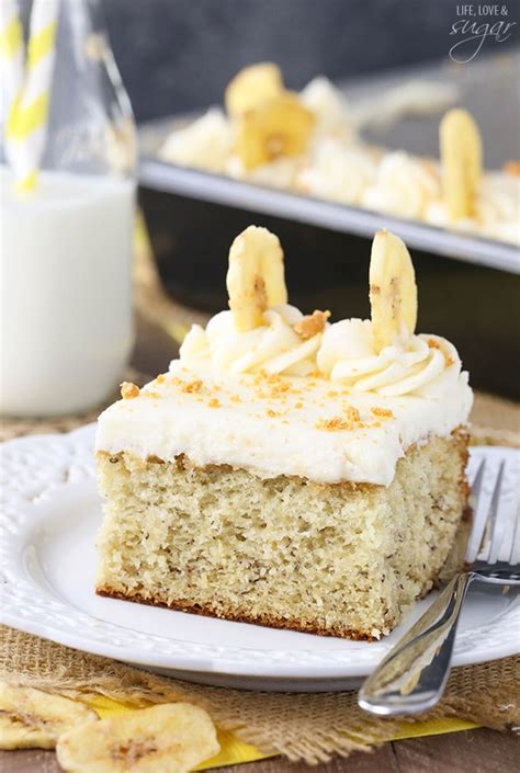 Banana Cake With Cream Cheese Frosting Life Love And Sugar