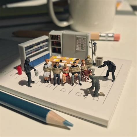 Miniature Office Guy Turns Work Frustrations Into Miniature Scenes