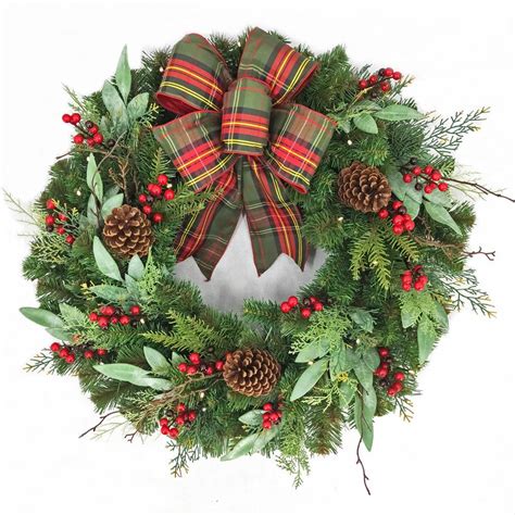 Pre Lit Battery Operated Outdoor Christmas Wreaths With Timer
