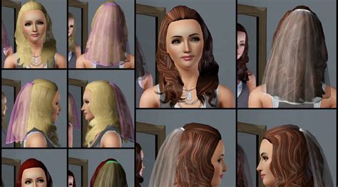 The Sims 3 Store Hair Showroom Long Curls With Veil