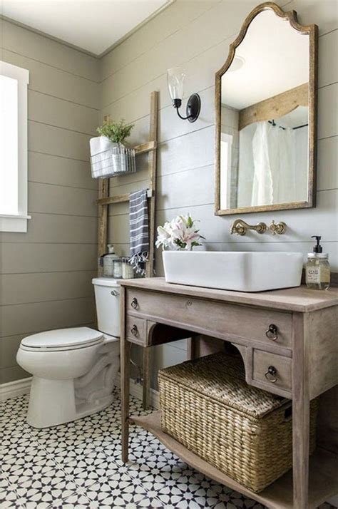 Farmhouse bathroom decor, farmhouse decor, farmhouse sinks. Industrial Rustic Master Bathroom Design Ideas For A ...