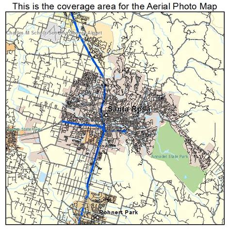 Aerial Photography Map Of Santa Rosa Ca California