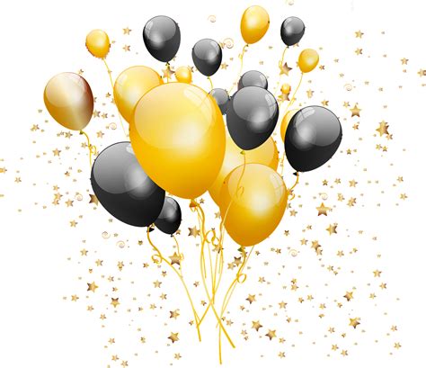 Black And Gold Balloons Png Png Image Collection
