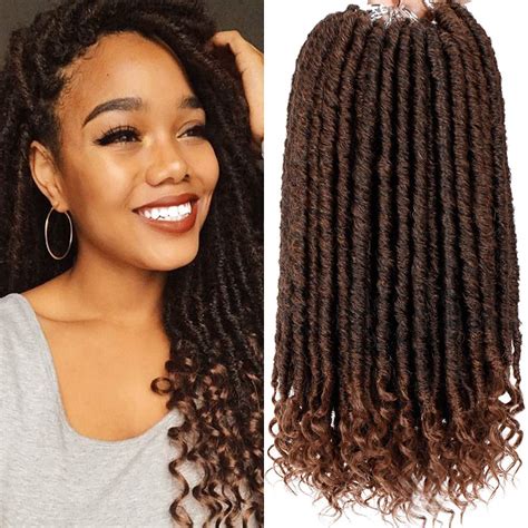 Buy 6 Packs Goddess Locs Crochet Hair With Curly Ends Straight Faux