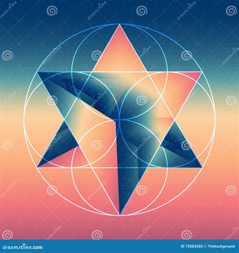 Abstract Isometric Prism With The Reflection Stock Vector