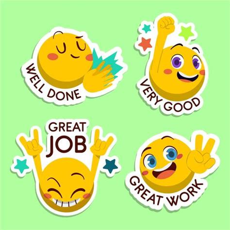 Well Done Cartoon Label Vector Free Download