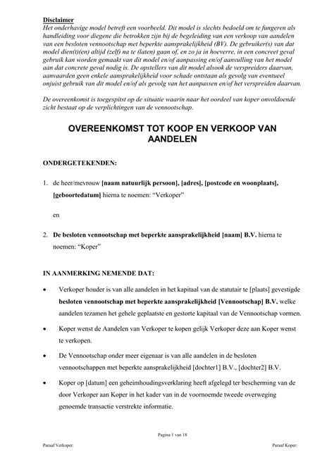 Voorbeeld Koopovereenkomst Vrogue Co