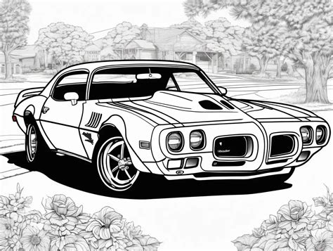 Vintage Pontiac Firebird Trans Am Coloring Page For Adults Muse Ai