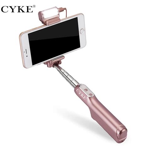 Cyke Bluetooth Led 360 Rotatable Light Filling Flash Fill Light Selfie Stick With Rear Mirror A