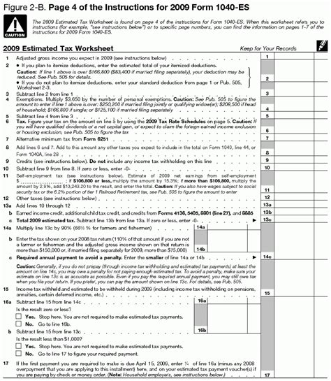 How To Calculate Determine Your Estimated Taxes Form Form Printable