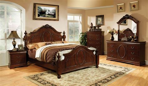20727ek Dark Cherry King Bedroom Set 5pcs Estrella Classic Traditional Luchy Amor Furniture