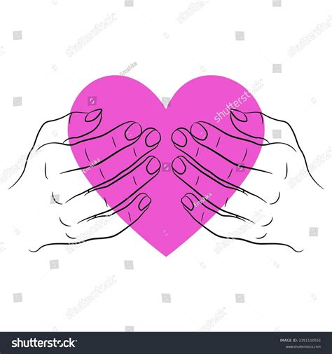 Two Human Hands Holding Heart Symbol Stock Vector Royalty Free