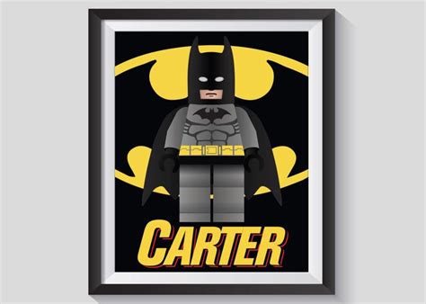 Lego Batman Wall Art Personalized Name Wall By Thecharminglotus Lego