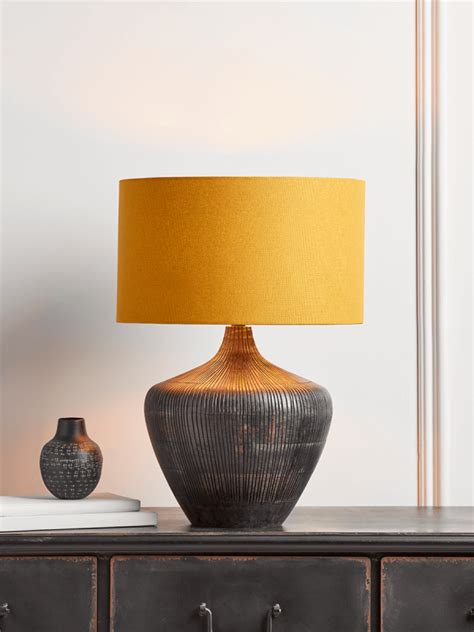 Mango Wood And Mustard Table Lamp Table Lamps Uk Table Lamp Glass