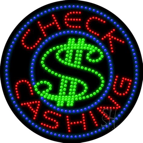 Check Cashing Payday Loans And Financial Led Signs Everything Neon