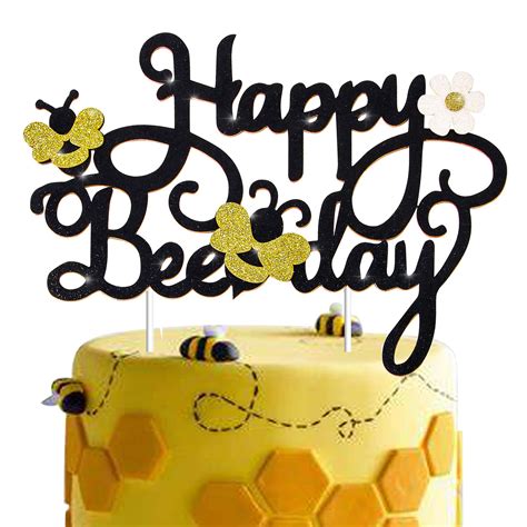 cooper life bee themed birthday party cake topper decoration for bee bumble themed happy 1st 2nd