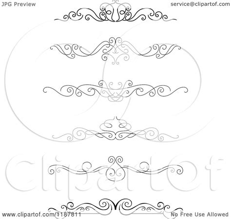Clipart Of Vintage Swirl Borders Royalty Free Vector Illustration By