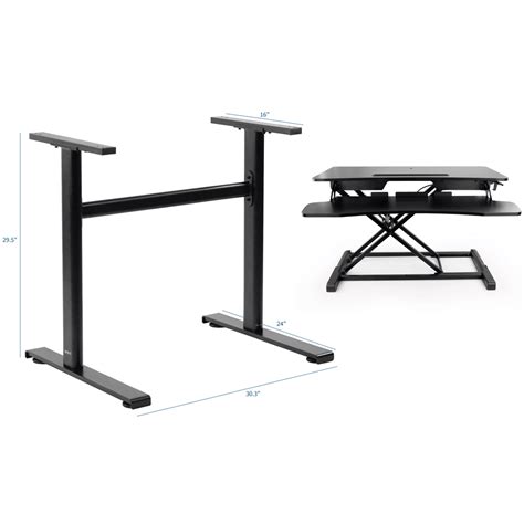 Vivo Black Height Adjustable 32 Tabletop Converter With Heavy Duty