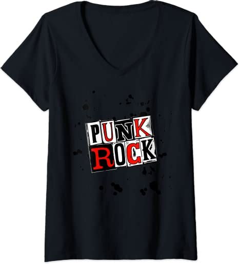 Womens Punk Rock Vintage Concert Music 80s V Neck T Shirt Clothing Shoes And Jewelry