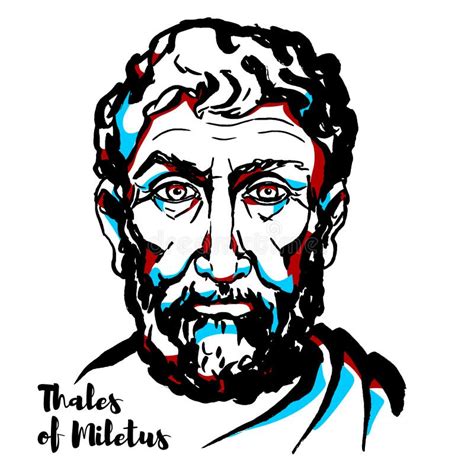 Thales Of Miletus Portrait Vector Stock Vector Illustration Of