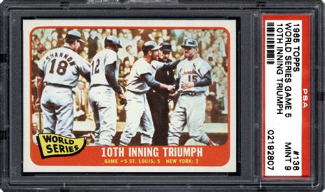 auction prices realized baseball cards 1965 topps world series game 5 10th inning triumph