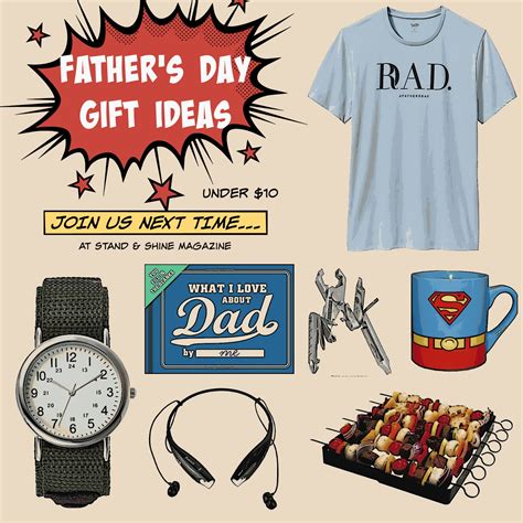 Best gift ideas for dad under $15. Stand & Shine Magazine: Father's Day Gift Ideas Under $10