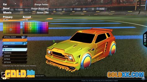 In rocket league, all the pros use just two cars: Sunset 1986 Wheels & Mainframe Decal On Fennec - Rocket ...