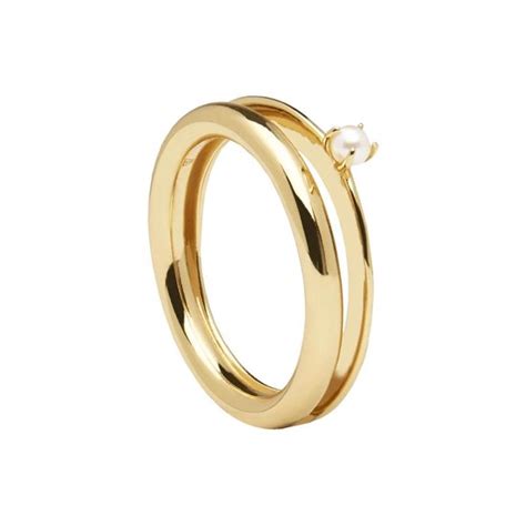 P D Paola 925 Sterling Zilveren Goudkleurige Ring Goud
