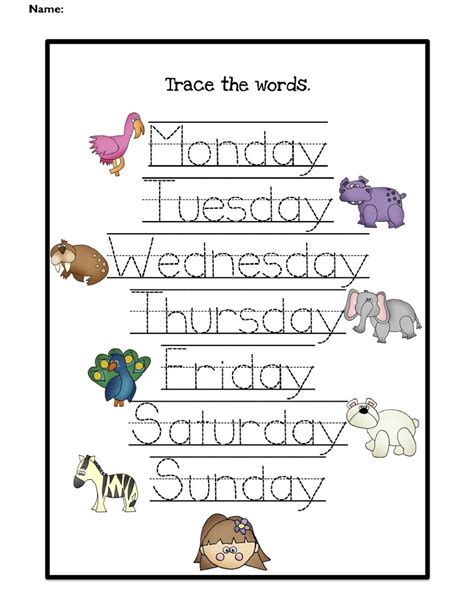 Free Days Of The Week Worksheets 101 Activity