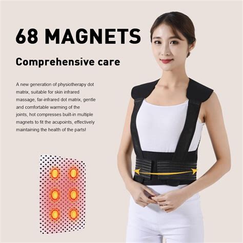 Tourmaline Vest Self Heating Brace Support Belt Magnetic Therapy Thermal Warm Waistcoat Spine