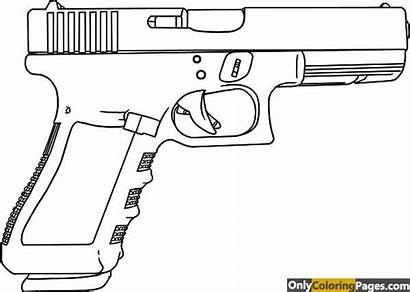 Coloring Gun Glock Printable Template Bullet Nerf