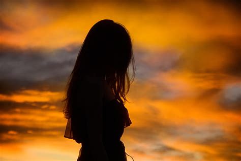 Sunset Silhouette Woman